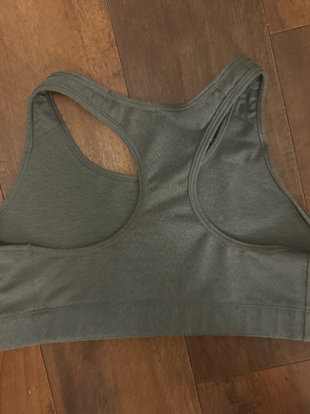 Nike Gray Dri-FIT Racerback Sports Bra with White Swoosh - Picture 3 of 3